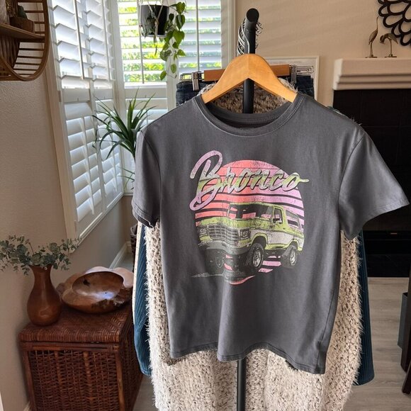 Ford T Shirt Girls Size Large (10-12) Gray Bronco Graphic Short Sleeve Cotton - Picture 14 of 14